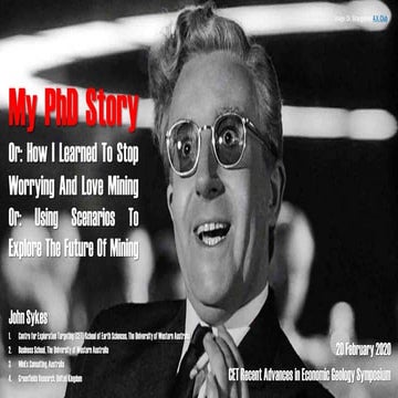 Using scenarios to explore the future of mining