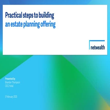 Practical steps to building an estate planning offering
