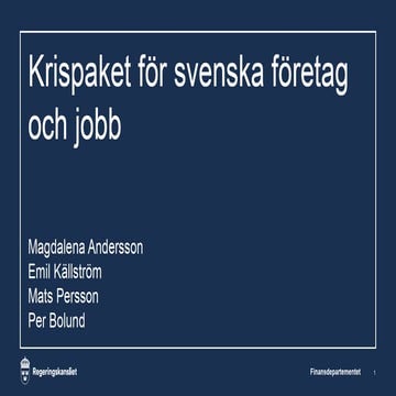 Krispaket för svenska företag och jobb.