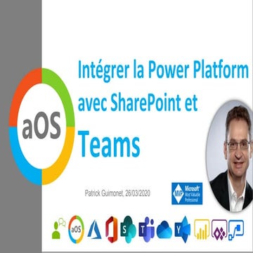 2020 03-26 aOS online Intégrer la Power Platform avec SharePoint et Teams