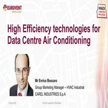 High Efficiency technologies for  Data Centre Air Conditioning