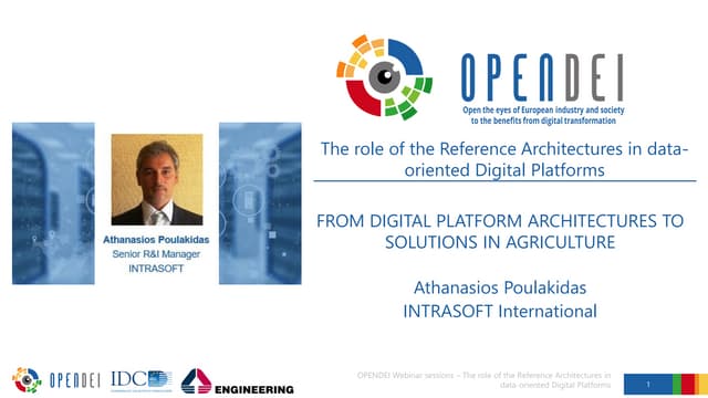 From Digital Platform Architectures to solutions in Agriculture