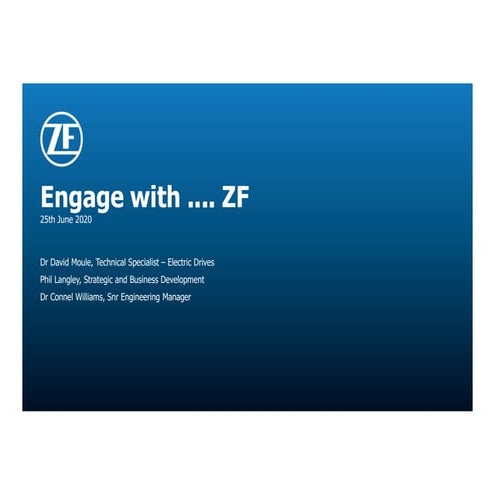 Engage with...ZF | Driving the Electric Revolution Webinar