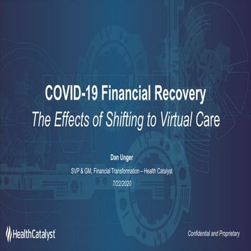 COVID-19 Financial Recovery: The Effects of Shifting to Virtual Care
