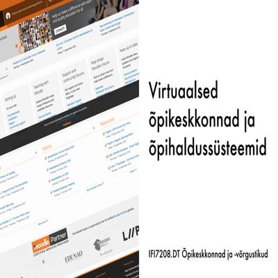 Virtuaalsed õpikeskkonnad ja õpihaldussüsteemid