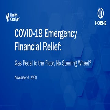 COVID-19 Emergency Financial Relief: Gas Pedal to the Floor, No Steering Wheel?