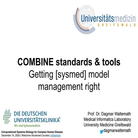 COMBINE standards & tools: Getting model management right