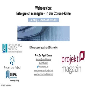 Erfolgreich managen - in der Corona-Krise