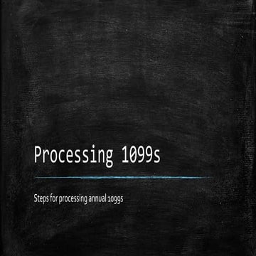 Processing 1099s