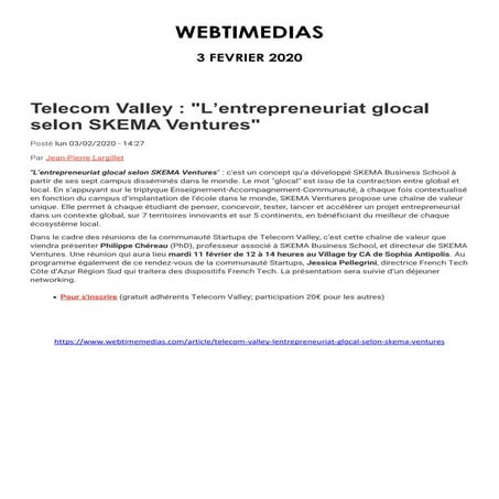 Revue de presse Telecom Valley - Février 2020