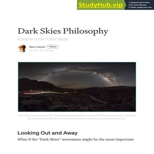 2020. Dark Skies Philosophy
