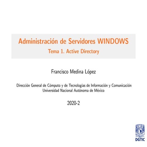 Tema 1. Active Directory