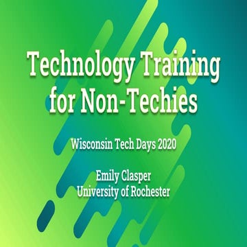 Technology Training for Non-Techies