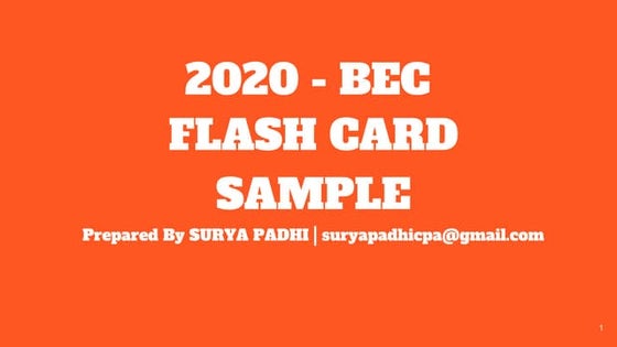 2020 CPA BEC REVIEW NOTES