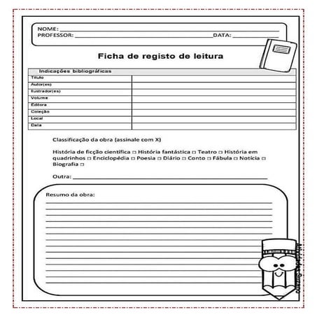 2020   ficha de leitura 4 ano