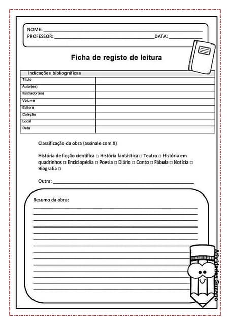 2020 ficha de leitura 4 ano | PDF