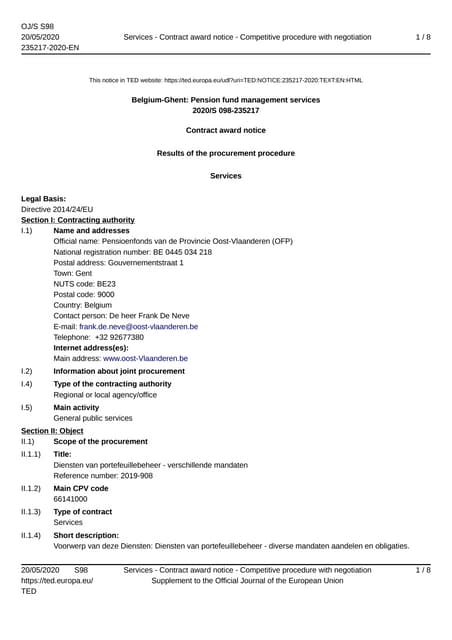 Oost-Vlaanderen laat pensioenfonds beheren door BNY Mellon Fund Management