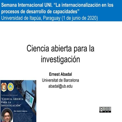 Ciencia abierta para la investigación 