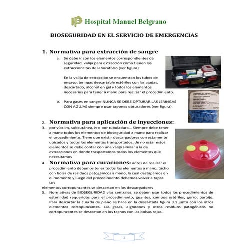 Bioseguridad  en el servicio de emergencia 