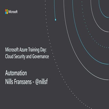 Automation - Azure training day Cloud security and governance
