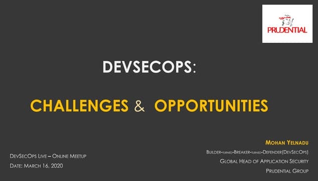 [DevSecOps Live] DevSecOps: Challenges and Opportunities