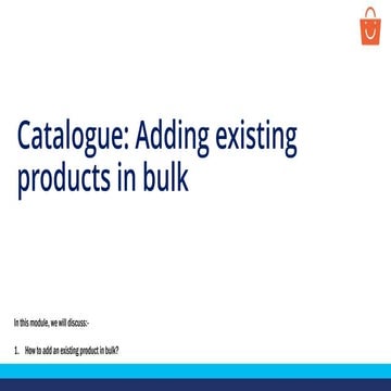 Add an existing products in bulk