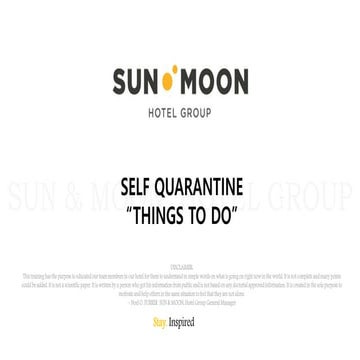 SOCIAL DISTANCING / SELF QUARANTINE THINGS TO DO