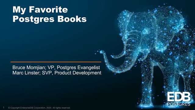 My Favorite PostgreSQL Books