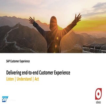 Delivering end-to-end Customer Experience