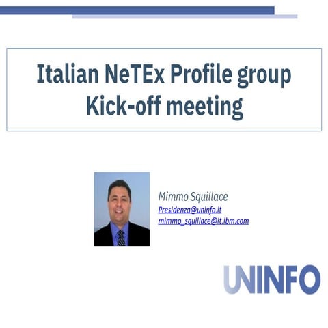 Italian NeTEx Profile group Kick-off Meeting