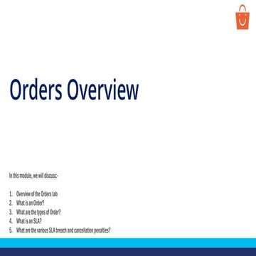 SCD - Orders overview