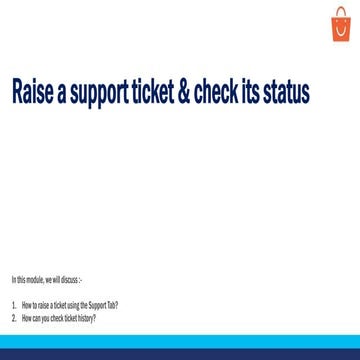 Raise a ticket and check its status | PDF