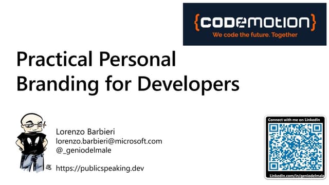 Practical Personal Branding for Developers