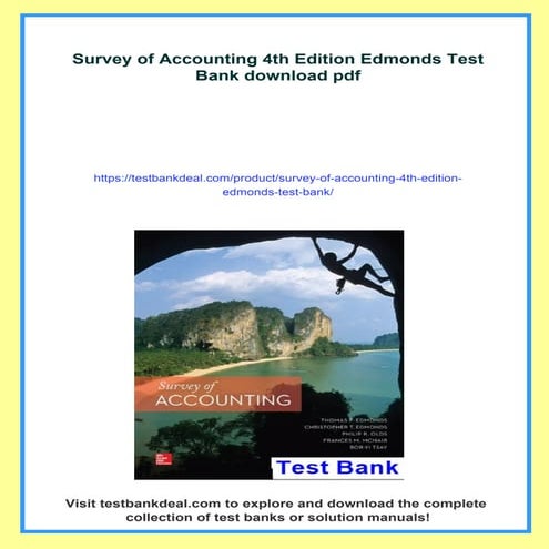 Survey of Accounting 4th Edition Edmonds Test Bank
