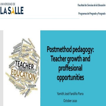 Teacher growth and professional opportunities using postmethod pedagogy