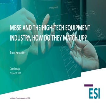 [Capella Days 2020] MBSE and the High-Tech Equipment Industry, how do they ma...
