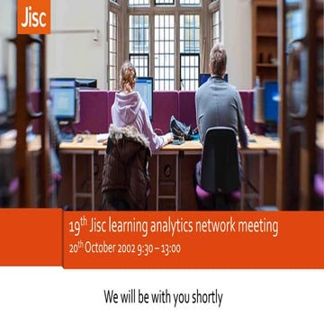 19th Jisc learning analytics network event