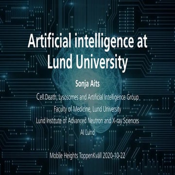 Artificial Intelligence at Lund University | PDF