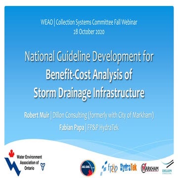 National Guideline Development for Benefit-Cost Analysis of Storm Drainage In...