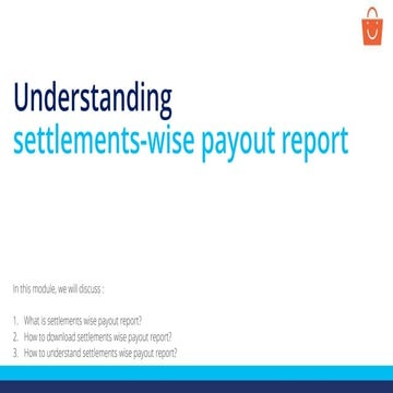 SCD - Understand settlement payout report