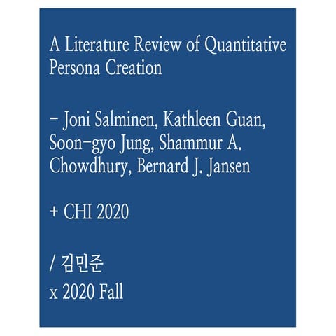 A Literature Review of Quantitative Persona Creation