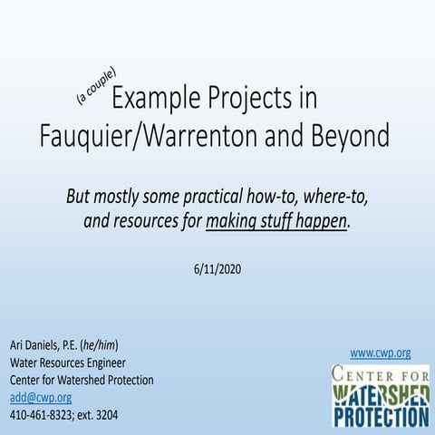 Capturing the Rain: Example Projects in Fauquier/Warrenton and Beyond