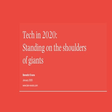 Tech in 2020 Benedict Evans