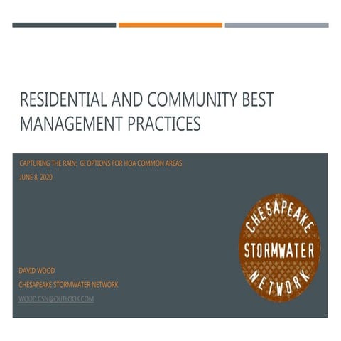 Capturing the Rain: Residential and Community Best Management Practices