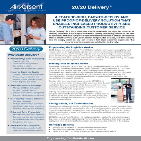 20 20 Delivery Datasheet