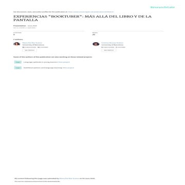 "Experiencias booktuber: Más allá del libro y de la pantalla"