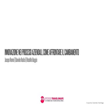BTO 2020 - Innovazione nei processi aziendali, come affrontare il cambiamento