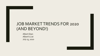 Job Forecast & Trends for 2020 and Beyond