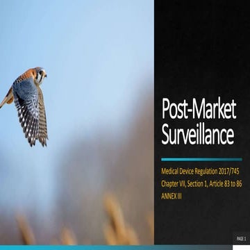 Medical Devices Regulation (MDR)  2017/745 - Postmarket surveillance 