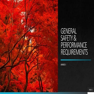 Medical Devices Regulation (MDR)  2017/745 - Annex I 